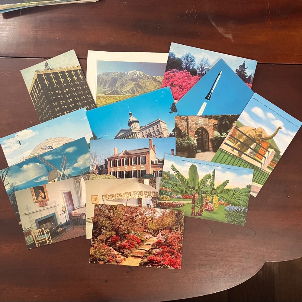 Lot of 14 Vintage American Postcards Mostly Southern States scrapbook paper